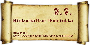 Winterhalter Henrietta névjegykártya