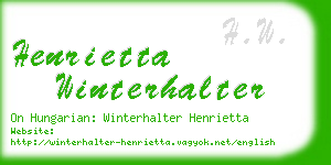 henrietta winterhalter business card